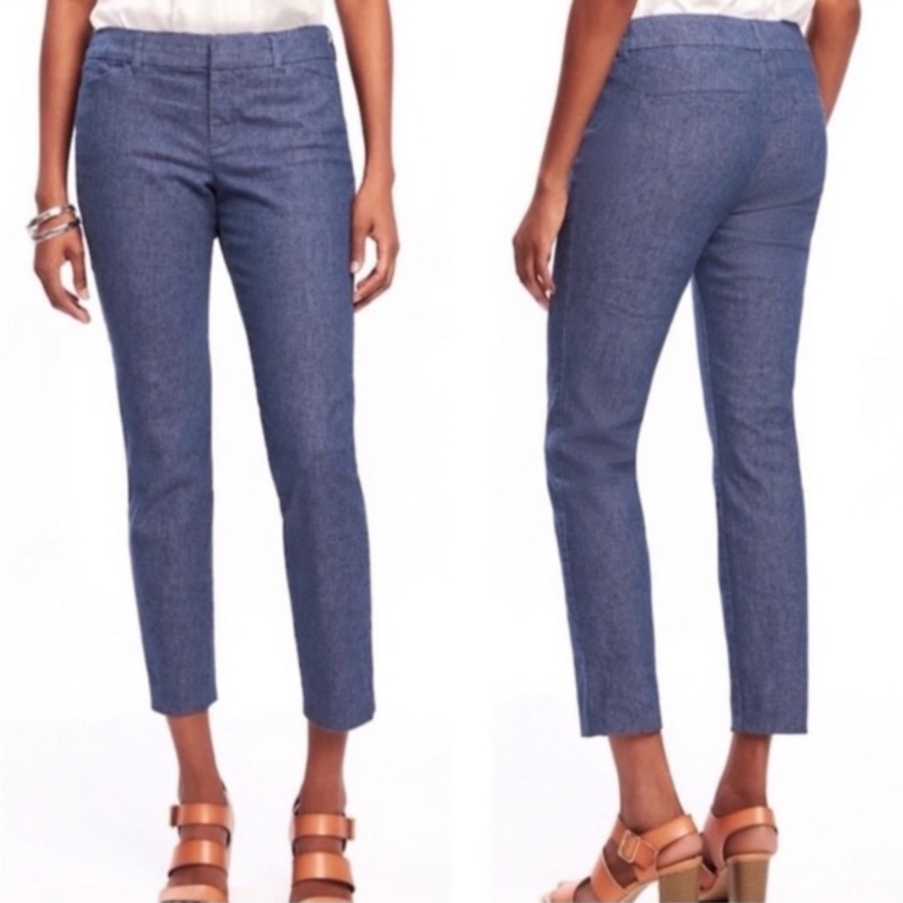 NWOT Old Navy Pixie Midrise Chambray Pants, size 14